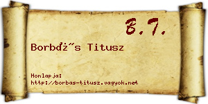 Borbás Titusz névjegykártya